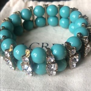 J.Crew Turquoise Mint Green Rhinestone Bracelet